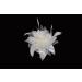Cream chiffon flower & feather fascinator on comb. Perfect for weddings races or other special occasions. - Buy Online on GoSupps.com
