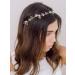 SWEETV Handmade Wedding Headband Flower-Leaf Bridal Headpiece - Gold Hair Accessories for Brides - Buy Online on GoSupps.com