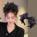 Lolita Black Hoop Bows Headband Hair Accessories for Women Girls Fashion Bowknot Headbands Vintage Hair Accessories French Style Hoop Bows Headband for Ladies