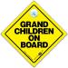 Yellow & Black Grandchildren On Board Car Sign | Suction Cup Baby On Board Style - Buy Online on GoSupps.com