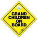 Grandchildren On Board Car Sign Yellow and Black Suction Cup Car Sign Baby On Board Sign Style for Grandchildren