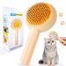 Phantasy Pet Dog Brush Cat Brush Yellow Cat Comb with Handle Pet Brushes for Pet Grooming to Remove Undercoat Self-Cleaning Fur Brush Cat for Long Hair and Short Hair