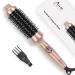 Aima Beauty Heated Round Brush 1.3"/35mm Ionic Straightening Brush Hair Curling Iron Brush Create Smooth & Shiny Blowout Look Fast Heating Thermal Brush Dual Voltage 60Mins Auto Shut Off Gold 1.3 inch/35 mm