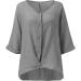 Women Linen Shirts Casual Short Sleeve V-Neck Blouses Button Ladies Work Office Loose Tshirt Basic Summer Tee Shirts 202-qppoj-grey-b 3XL - Buy Online on GoSupps.com