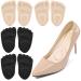 Metatarsal Pads for Women Forefoot High Heels Shoes Insoles Thickened Anti-Sliding Pads Shock Cushioning Foot Pad Shoe Inserts 4 Pairs(Black + Beige)
