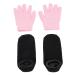 Moisturizing Gel Spa Gloves Socks Set for Dry Cracked Feet Hands Essential Oil Gel Moisturizers Socks for Women Men Cotton Material
