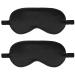 2Pack Silk Sleep Mask Eye Mask for Sleeping Elastic Blackout Eye Mask & Blindfold for Full Night's Sleep Travel and Nap(Black)