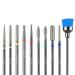Cuticle Nail Drill Bits Set 10pcs, Professional Diamond Efile Nail Bit for Manicure Pedicure, Nail Art Tools for Acrylic Gel Nails Home Salon School Use 10 Cuticle Set