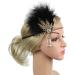 Z&X 1920s Feather Headband Gatsby Party Headpieces for Women Rhinestone 20s Roaring Hair Accessories Black Gold #010 Black Gold - Buy Online on GoSupps.com