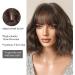 OUFEI Brown Wigs for Women Short Wavy Wig With Bangs Natural Synthetic Hair Heat Resistant Wigs for Daily Party Cosplay Wear Brown(1098-1) - Buy Online on GoSupps.com