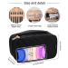 Relavel Small Makeup Bag for Women | 2 Layer Travel Organizer Handbag Purse Pouch | Makeup Brush Holder | Waterproof Nylon | Durable Zipper - Black - Buy Online on GoSupps.com