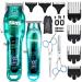 DSP Hair Clipper Trimmer Kit for Men Professional Barber Set for Hair and Beard Cutting Zero Gap Beard Trimmer with LED Display (Blue) Blue Sets
