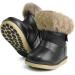 MINBEI Baby Girls Soft Leather Winter Snow Boots - Waterproof Toddler Girls Booties (8 UK Child, Pink/White/Rose Gold/Brown/Black) - Buy Online on GoSupps.com