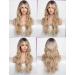 Wokestar Long Platinum Honey Blonde Synthetic Hair Wig with Curtain Fringe for Women - Buy Online on GoSupps.com