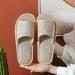 Teceyfeet 6 Pair Linen Slippers Set - Open Toe Bathing Slippers for Hotels & Spas | Universal Size for Men & Women | Comfortable Beige Footwear - Buy Online on GoSupps.com
