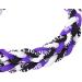 MapofBeauty 22 Inch 3 Rope Sport Ropes Nylon Braided Necklace in Black/White/Purple - Buy Online on GoSupps.com