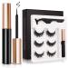 Magnetic Eyeliner and Magnetic Eyelash Kit Magnetic Eyeliner With Magnetic Eyelashes Reusable 3D Magnetic False Eyelashes Kit No Glue Full Eye 5 Magnets Natural Soft False Eyelashes Extensions