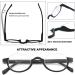 AMILLET Half Moon Reading Glasses - Lightweight Retro Round Frame Readers with Spring Hinge, Matte Black +1.25 - Buy Online on GoSupps.com