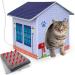 Heated Cat Houses for Indoor/Outdoor Cats with Heated Cat Bed Providing Safe Feral Cats , Easy to Assemble