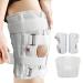 Straight Leg Brace Tri-Panel Orthopedic Knee Immobilizer 12" Long Adjustable Side Panels Knee Splint Lightweight Universal Leg Brace for Adolescent Women and Men - White