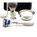 4 Pc Men's Shaving Kit - 5 Edge Razor Synthetic Badger Hair Brush Stand & Stainless Steel Bowl - Perfect Grooming Essentials - Buy Online on GoSupps.com
