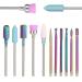 11 Pcs Nail Drill Bits 3/32 Inch Drill Bit Set Nails for Acrylic Professional Diamond Carbide Drill Bits for Nails Cuticle Nail Gel Polish Remover Tool for Nail Drill Efile Manicure Pedicure
