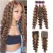 10A Highlight Loose Deep Wave Human Hair Bundles with Closure - 4/27 Ombre Color - 16 18 20 + 16 Inches - Buy Online on GoSupps.com