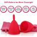 Buy M Muncaso Menstrual Cup 2 Pack - Soft & Flexible Medical Silicone - Reusable Period Cup - Rose Red - Buy Online on GoSupps.com