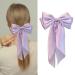 Big Bow Hair Clips for Women Bow Hair Clips Hair Slides Solid Color Bowknot Hairpin French Barrette with Satin Tail Large Bows for Women Girls Hair Scrunchies Accessories Purple