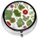 Tropical Flower Parrot Printed Mini Round Pill Box | 3 Compartment Travel Pill Organizer | Portable Medicine Case for Home & Office - Buy Online on GoSupps.com