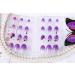 IMSOHOT Oval Medium Glossy Gradient Purple Press on Nails - Cute 3D Flower Acrylic Fake Nails for Women and Girls - Buy Online on GoSupps.com