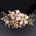 Flower Hair Comb Clips For Women Accessories Prom Gold Color Bridal Wedding Hair Bride Headpiece - Buy Online on GoSupps.com