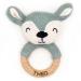 Gift joy in personalized bite ring for baby made of wood - Greifling personalized with name - cute baby bassel - nice gift for birth boy/girl - for newborns - blue