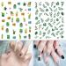 WOKOTO 12 Sheets Kids Nail Stickers - Self-Adhesive 3D Nail Art Decals for Girls, Women - Cute Carton Flowers, Animals, Fruits - Nail Decals KIT1 - Buy Online on GoSupps.com