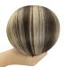 Youngsee Real Hair Extensions - Ombre Clip-In Balayage - Dark Brown to Ash Blonde - 35cm Human Hair - 120g (7 PCS) #4/18/4 - Buy Online on GoSupps.com
