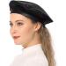 Women's PU Leather Beret Hat - Classic French Artist Painter Style in Black - Buy Online on GoSupps.com