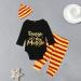Baby Boys Girls Snuggle This Muggle Outfit Set | Black Long Sleeve Bodysuit & Striped Pants with Hat | 0-6 Months - Buy Online on GoSupps.com