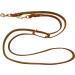 Dogeleine Fat Leather Brass Leash for Small & Large Dogs - Adjustable Double Linen 2m to 5m Lengths Cognac Color - Buy Online on GoSupps.com