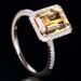 LRESJJIUJ 18K Gold Plated 4ct Yellow Cubic Zirconia Cocktail Ring - Size 10 | Sterling Silver Yellow Topaz Women's Ring - Buy Online on GoSupps.com