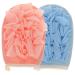 2pcs Skincare Exfoliating Gloves for Shower Double-Sided Shower Loofah Flower Remove Dead Skin Cleaning Bathing Accessories Blue+Pink