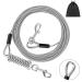 Pawaboo dog tie out leash 30ft tie-out cable for small to large dogs up to 125 heavy duty pets leash leash with 360 rotating hook and screw cap (125lbs 30ft silver) 30ft silver