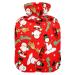 Heat bottle 1 l Small warming bag with a soft plush warmer cover Merry Christmas Santa Schneemann leak-proof screw cap ideal for winter sports outdoor back neck and legs