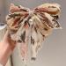 Floral Pleated Hair Bow Barrette with Pearl Pendant - Beige | For Women & Girls | Versatile Accessory for Casual & Special Occasions - Buy Online on GoSupps.com
