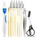 Ear Cleaner Ear Wax Removal Kit 7 Pcs Spiral Ear Wax Removal Tool Sticky Ear Swabs Pick 2 Multi-Functional Eyebrows Nose Hair Trimmer Family Value Package for Daily use