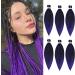 Pre-stretched Braiding Hair 26 inch 6 Packs Professional Kanekalon Synthetic Fiber Crochet EZ Braids Yaki Texture Braiding Hair Extensions (1B/purple) 26 Inch (Pack of 6) T1B/Purple