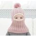 Baby Balaclava Kids Winter Hat Scarf with Double Pom Pom Design - C-Pink - Buy Online on GoSupps.com