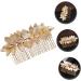 Angoily Hair Comb Hair Accessory for Girls Hair Topper Hair Jewels for Women Gold Headband Flower Hair Accessories Golden Flower Girl Headpieces for Wedding Tiara Hair up Crown Alloy Bride - Buy Online on GoSupps.com