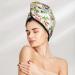 Hair Towel Wrap for Quick Drying | Button Towel Turban | Birds & Flowers Design - Ideal for Travel & Home Use - Buy Online on GoSupps.com
