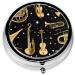 Musical Instruments Mini Round Pill Box | 3 Compartment Travel Organizer | Portable Medicine Case for Home & Office - Buy Online on GoSupps.com