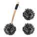 Shower Sponge with Long Handle Back Scrubber Brush and 2 Pieces Body Wash Puff 60g Black Loofah Bath Exfoliating Sponges for Men  Women and Elderly